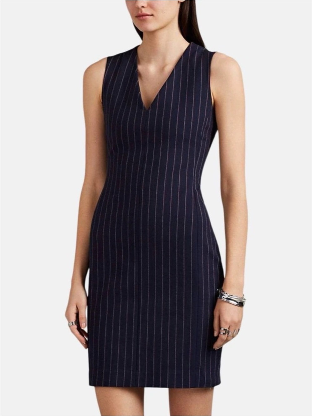 Rag & Bone Lexi Dress Mini Sleeveless Striped Back Zip Workwear Formal